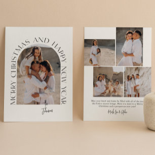 Merry Christmas and Happy New Year Modern Holiday Card