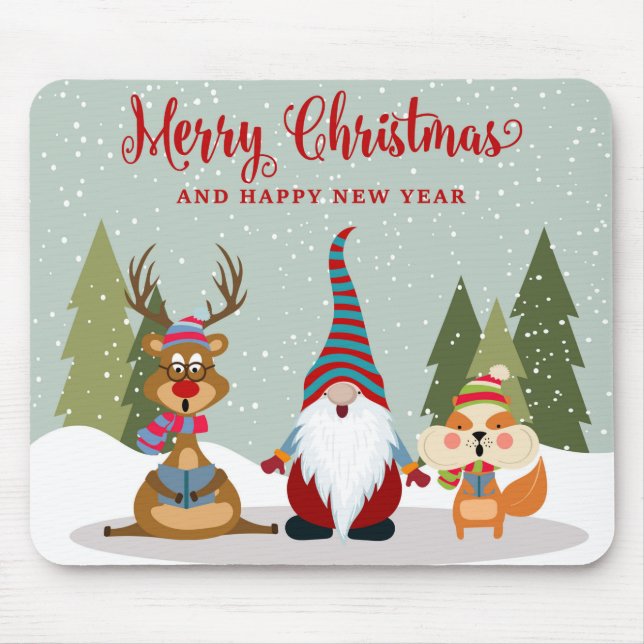 Merry Christmas and Happy New Year Mouse Pad (Front)