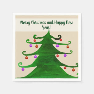 Merry Christmas and Happy New Year Napkins