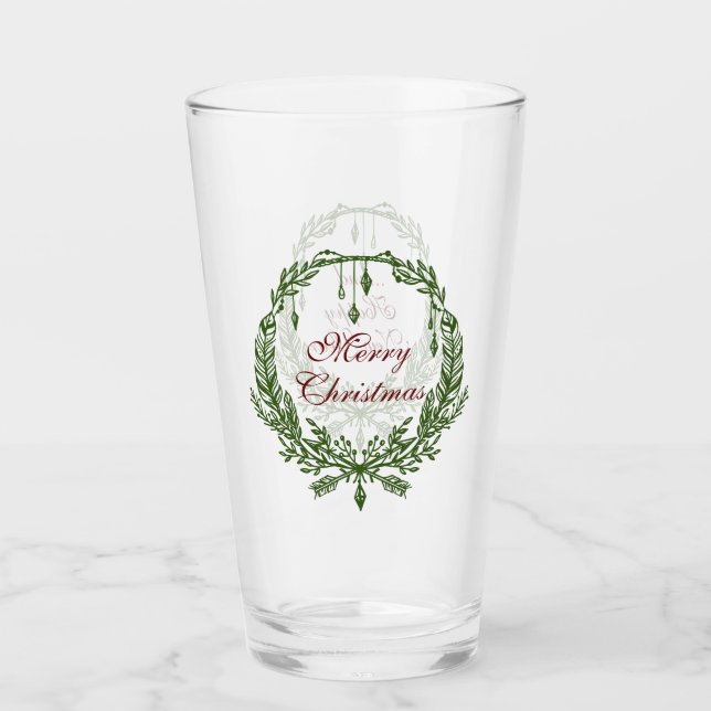 Merry Christmas and Happy New Year Pint Glass (Front)