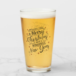 Merry Christmas and Happy New Year Pint Glass