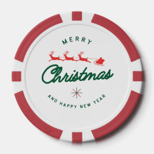Merry Christmas and happy New Year  Poker Chips