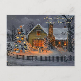 Merry Christmas and Happy New Year Postcard