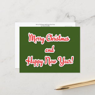 Merry Christmas  and Happy New Year Postcard