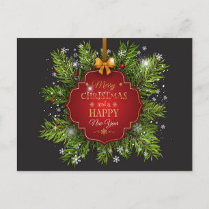 Merry Christmas and Happy New Year Postcard