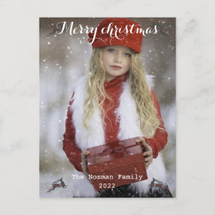 Merry christmas and happy new year  postcard