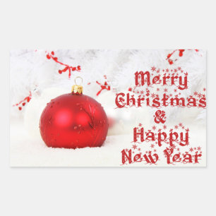 merry Christmas and happy new year Rectangular Sticker