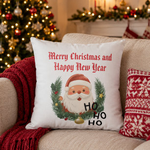 Merry Christmas and Happy New Year Santa Cushion