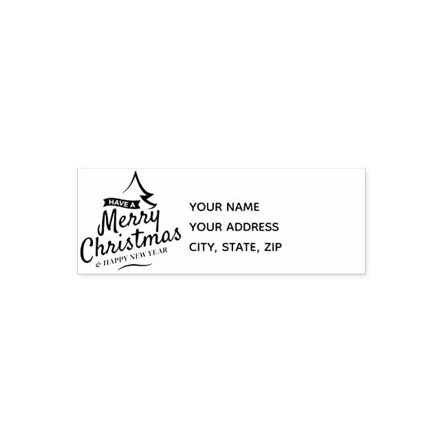 Merry Christmas and Happy New Year Self-inking Stamp (Design)