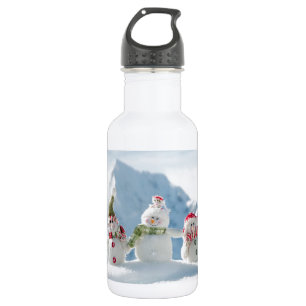 Merry Christmas and Happy New Year Snowmen 532 Ml Water Bottle