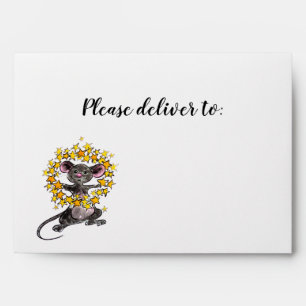 Merry Christmas and Happy New Year Star Mouse Envelope