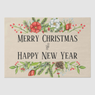 Merry Christmas and Happy New Year Tissue Paper