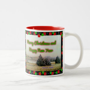Merry Christmas and Happy New Year! Two-Tone Coffee Mug