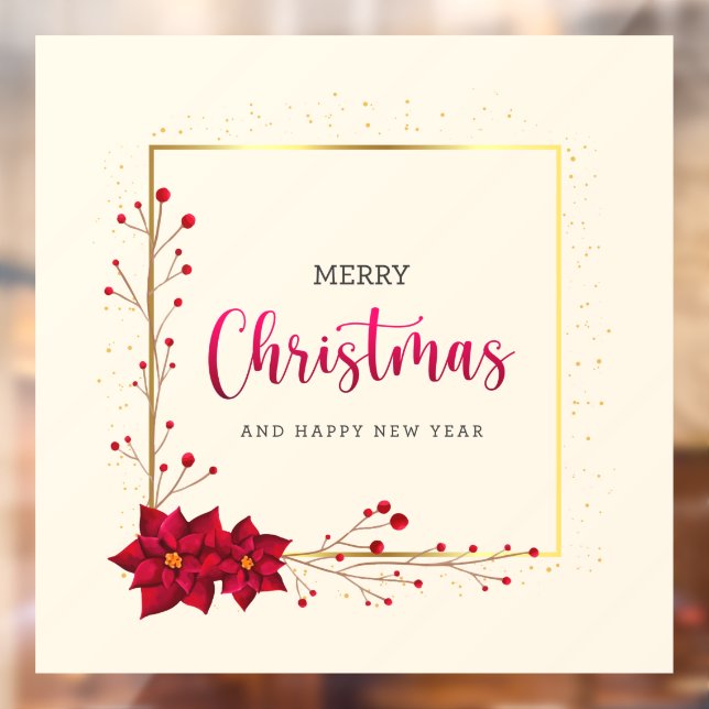 Merry Christmas and Happy New Year  Window Cling (Sheet 2)