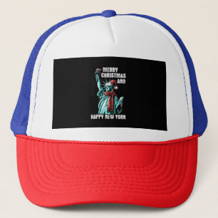 Merry Christmas And Happy New York - Funny Christm Trucker Hat