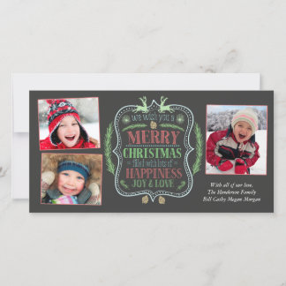 Merry Christmas and Joy Holiday Card