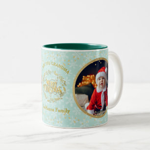 Merry Christmas and Love You Grandma   Two Photos  Two-Tone Coffee Mug