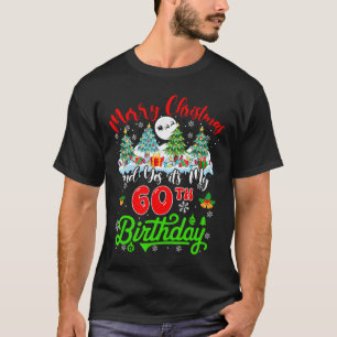 Merry Christmas And My 60th Birthday Xmas Trees Fa T-Shirt