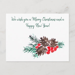 Merry Christmas and New year 2 personalised Postcard