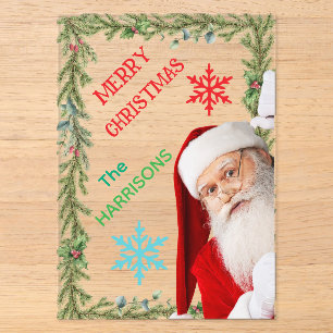 Merry christmas and santa personalise acrylic invitations