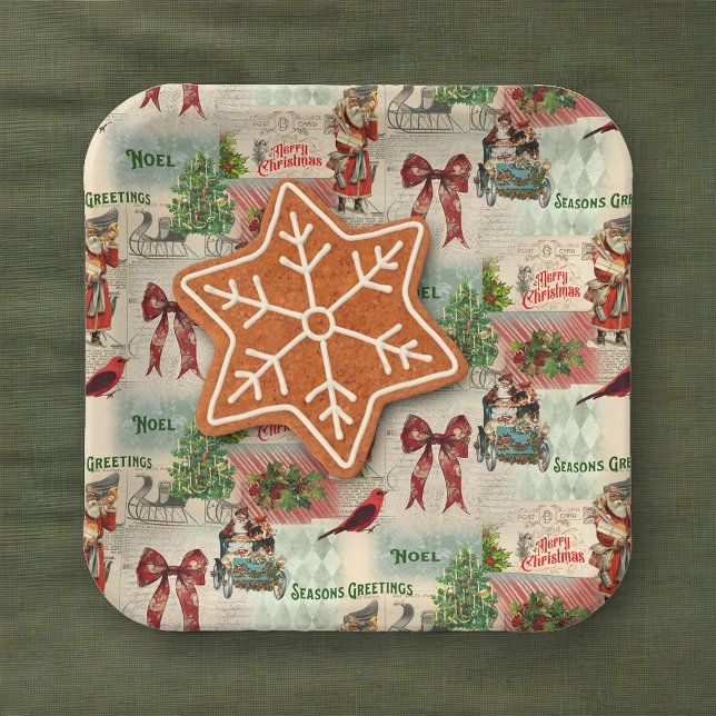 Merry Christmas and Seasons Greetings Paper Plate (Creator Uploaded)
