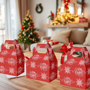 Merry Christmas and snowflakes Favour Box