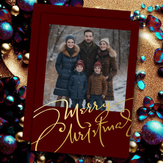 Merry Christmas and Your Photo Foil Holiday Card