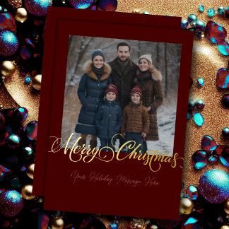 Merry Christmas and Your Photo Foil Holiday Card