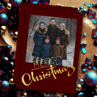 Merry Christmas and Your Photo Foil Holiday Card