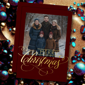 Merry Christmas and Your Photo Foil Holiday Card