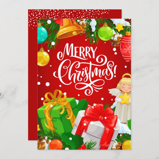 Merry Christmas Angel Holiday Card (Front/Back)