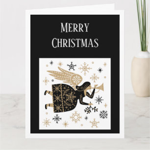 Merry Christmas Angel Stars Art Card