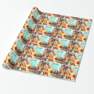 Merry Christmas angels trumpeting Wrapping Paper