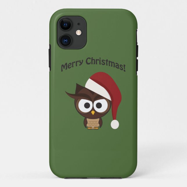 Merry Christmas Angry Owl Case-Mate iPhone Case (Back)
