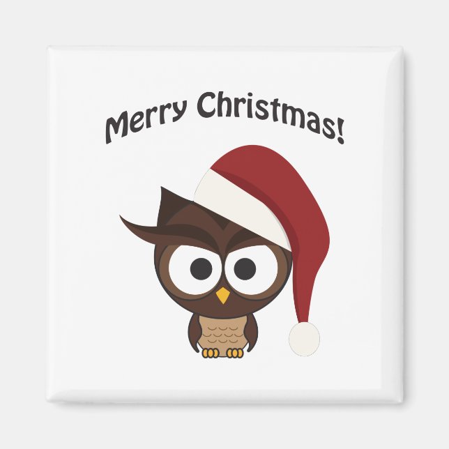Merry Christmas Angry Owl Magnet (Front)
