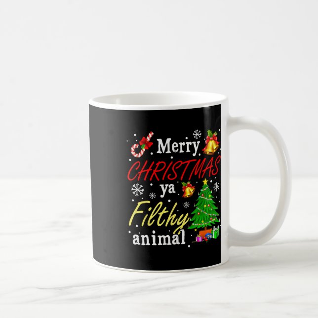 Merry Christmas Animal Filthy Ya Funny Xmas Family Coffee Mug (Right)