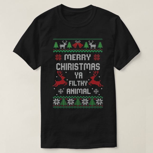 Merry Christmas Animal Filthy Ya -gigapixel-standa T-Shirt (Design Front)