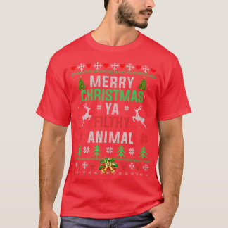 Merry Christmas Animal Filthy Ya Shirt Funny Xmas 