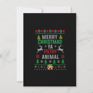 Merry Christmas Animal Filthy Ya Shirt Funny Xmas  Invitation