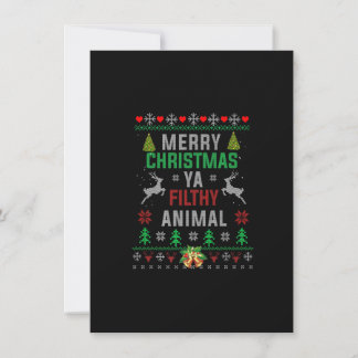 Merry Christmas Animal Filthy Ya Shirt Funny Xmas Invitation