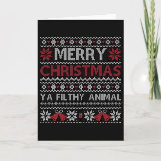 Merry Christmas Animal Filthy Ya Ugly Style Xmas Card