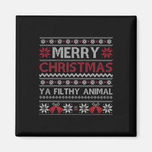 Merry Christmas Animal Filthy Ya Ugly Style Xmas  Magnet