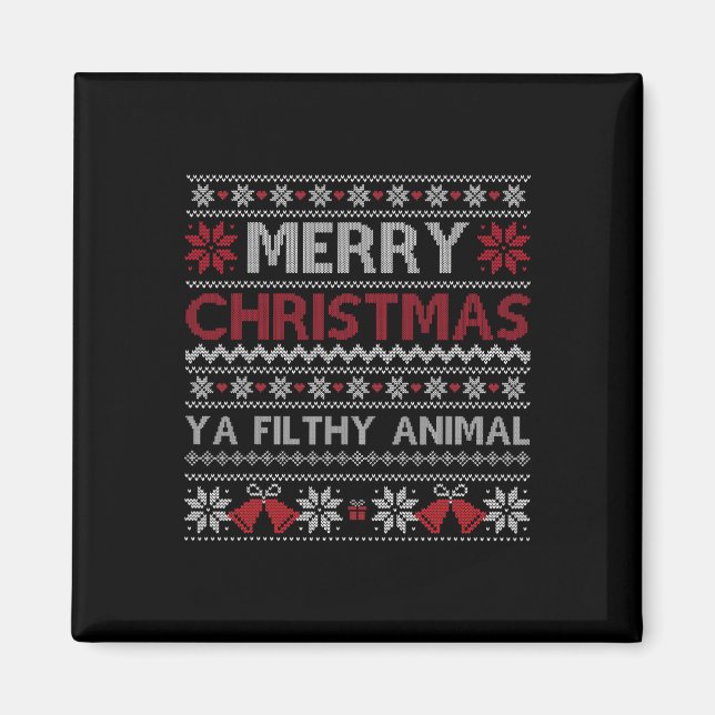 Merry Christmas Animal Filthy Ya Ugly Style Xmas  Magnet (Front)