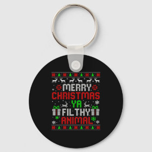 Merry Christmas Animal Filthy Ya Xmas Family Pajam Key Ring