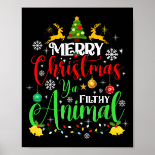 Merry Christmas Animal Filthy Ya Xmas Family Pajam Poster