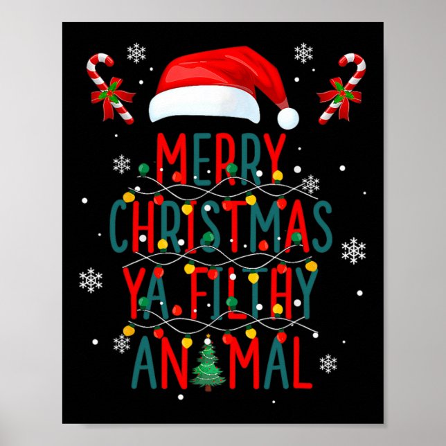 Merry Christmas Animal Filthy Ya Xmas Family Pajam Poster (Front)