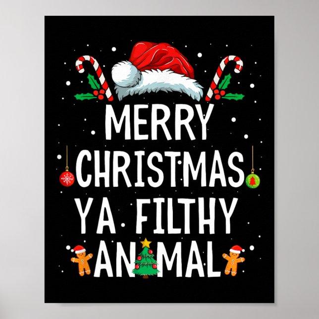 Merry Christmas Animal Filthy Ya Xmas Family Pajam Poster (Front)