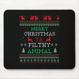 Merry Christmas Animal Filthy Ya Xmas Pajama Famil Mouse Pad