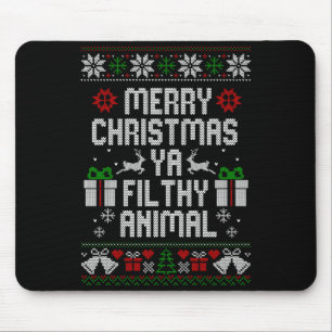 Merry Christmas Animal Filthy Ya Xmas Pajama Long Mouse Pad