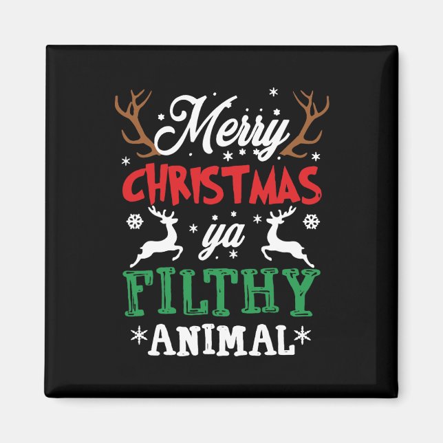Merry Christmas Animal Filthy Ya Xmas Pajama  Magnet (Front)